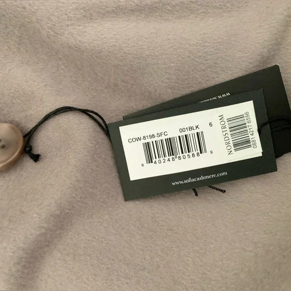 Sofia Cashmere wool real lamb shearling fur trim coat NWT - Picture 5 of 8